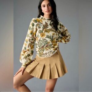 By Anthropologie Beatrix mock neck sweater floral